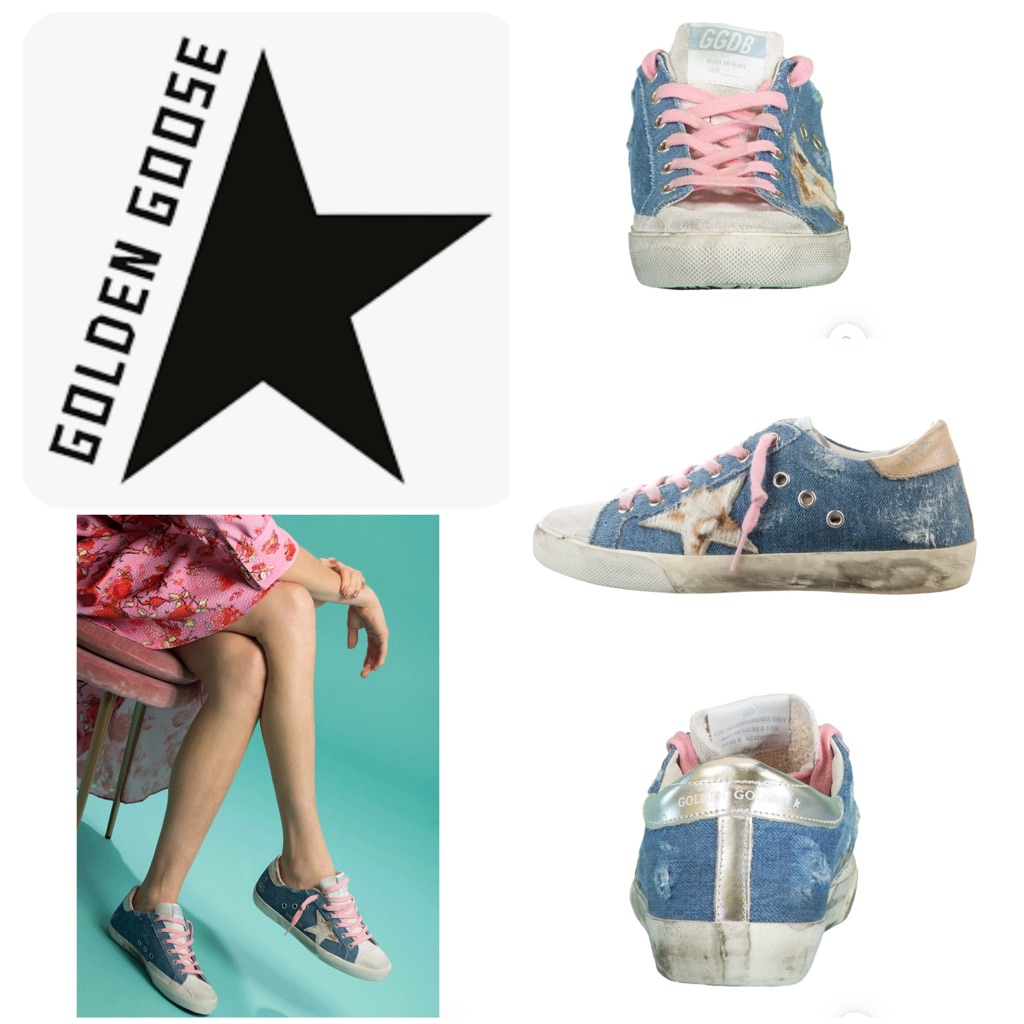 Golden Goose Blue And Pink Sneakers